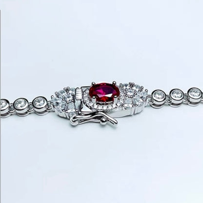 Exquisite Radiance Red Ruby Diamond Pear Halo Necklace