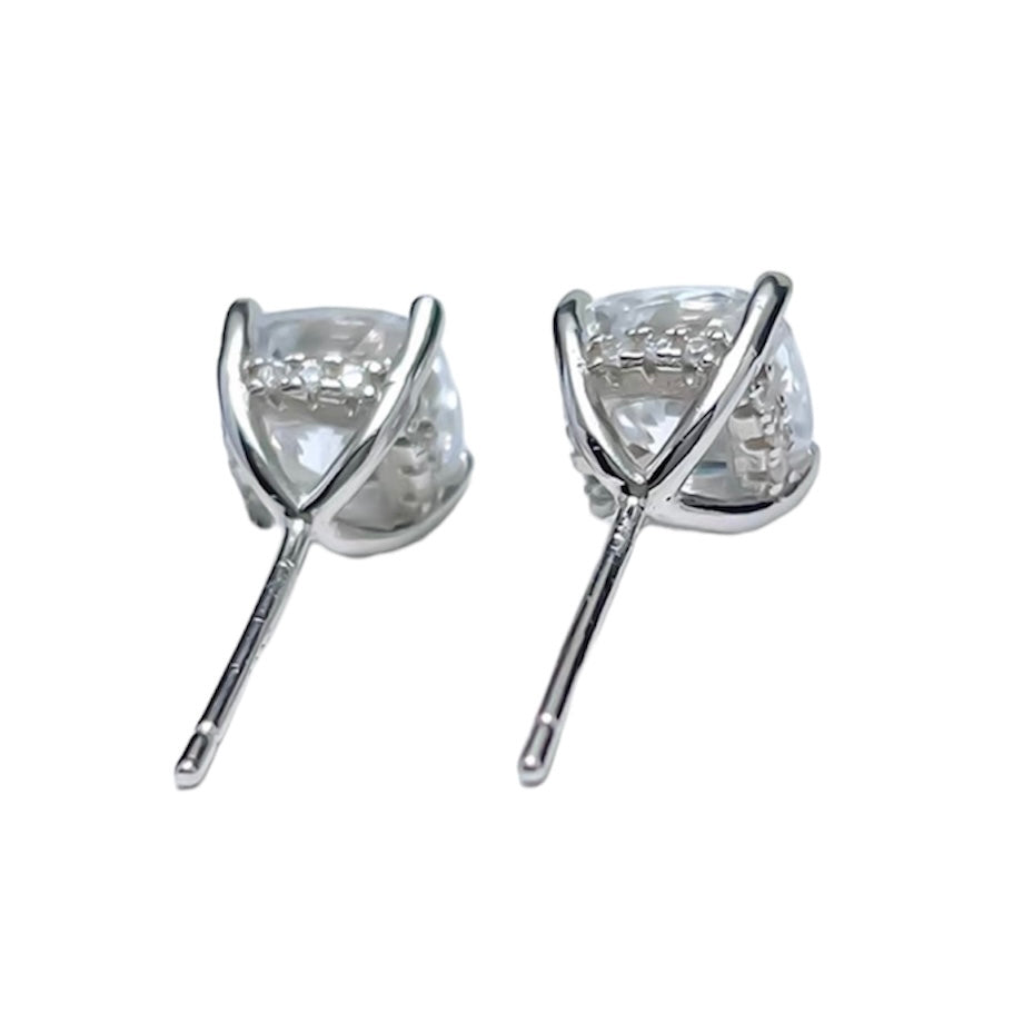 Cushion Cut Diamond Stud Earrings 2ct