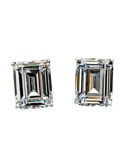 Emerald Cut Diamond Stud Earrings 3ct Each