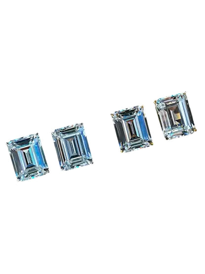 Emerald Cut Diamond Stud Earrings 3ct Each