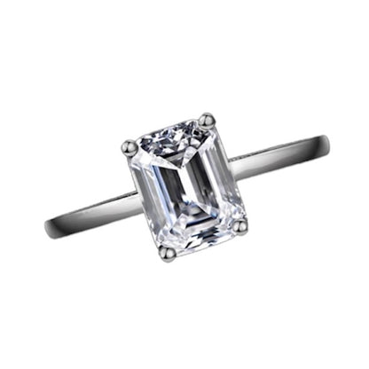 Emerald Cut Diamond Solitaire Ring 2ct