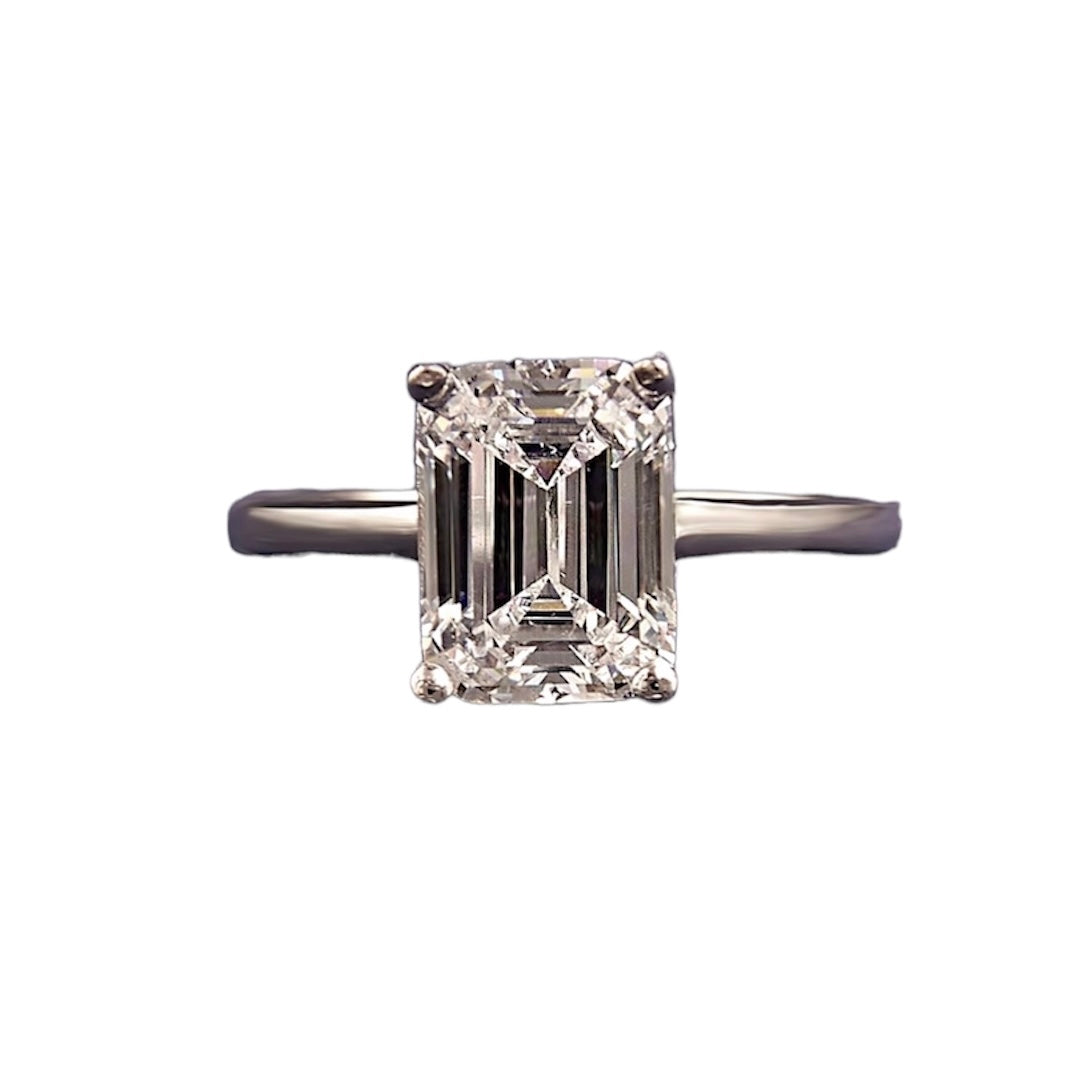 Emerald Cut Diamond Solitaire Ring 2ct