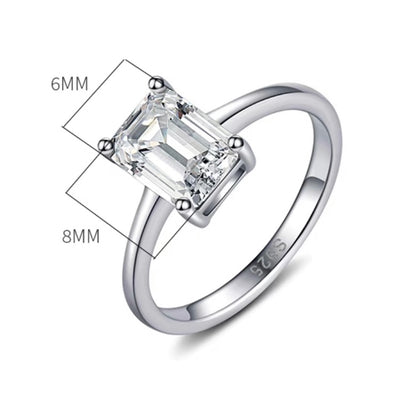 Emerald Cut Diamond Solitaire Ring 2ct