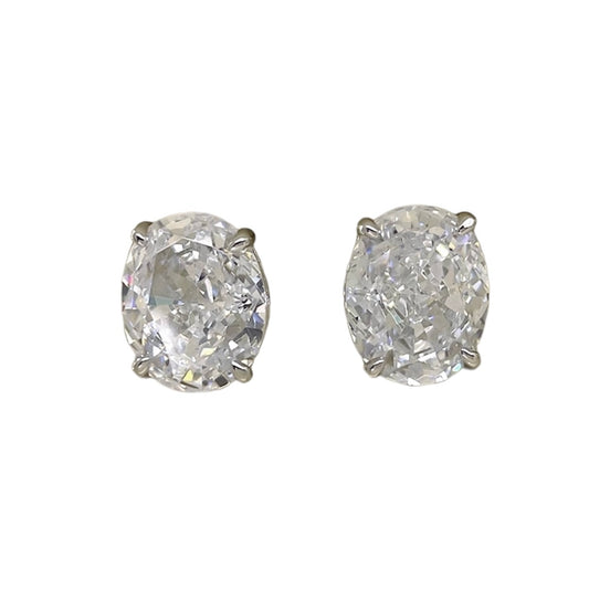 Oval Diamond Classic Stud Earrings 4ct Each