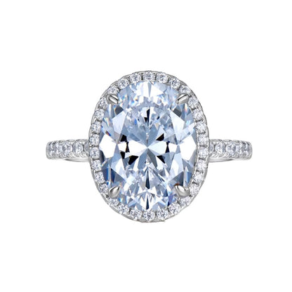 Oval Diamond Fancy Halo Solitaire Ring 5ct