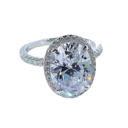 Oval Diamond Fancy Halo Solitaire Ring 5ct