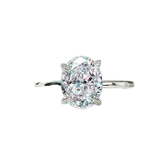 Oval Diamond Classic Solitaire Ring 4ct