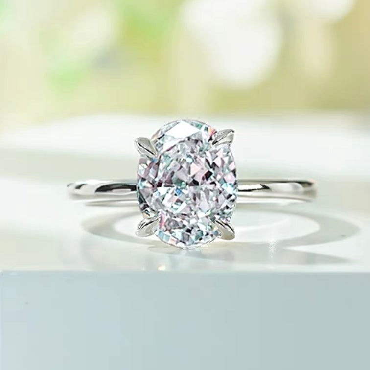 Oval Diamond Classic Solitaire Ring 4ct