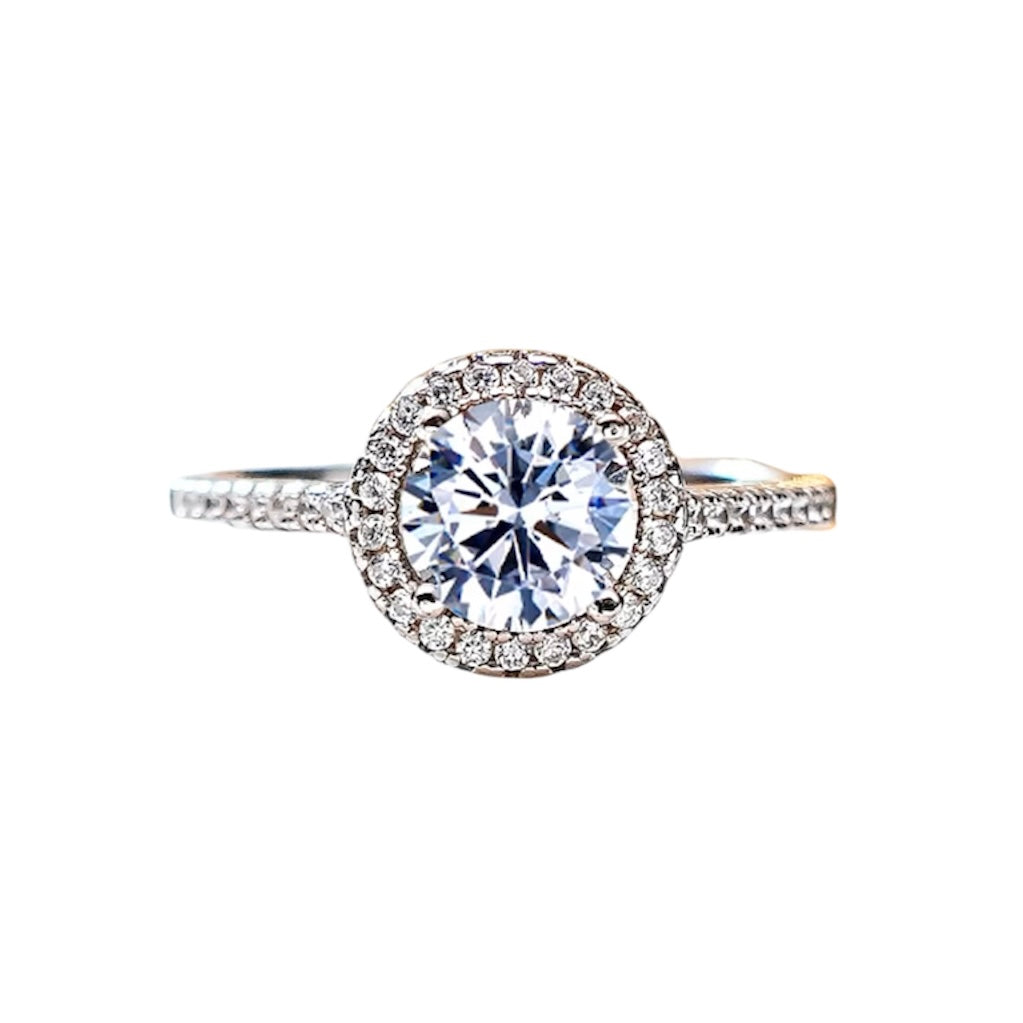 Round Brilliant Diamond Fancy Halo Ring 1.5ct