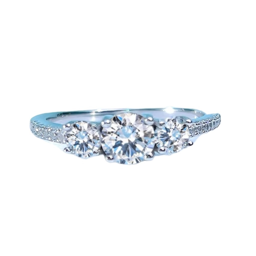 Round Brilliant Diamond Three Stone Ring 0.5ct