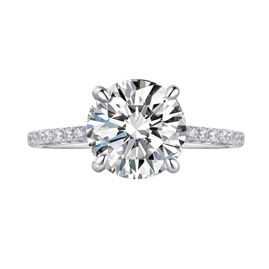 Round Brilliant Diamond Fancy Halo Solitaire Ring 1.5ct