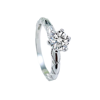 Round Brilliant Diamond Fancy Solitaire Ring 0.8ct