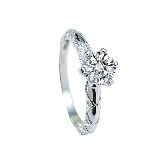 Round Brilliant Diamond Fancy Solitaire Ring 0.8ct