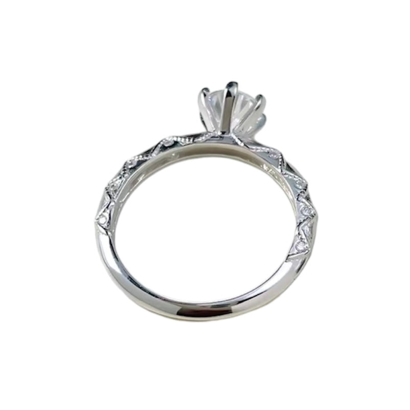 Round Brilliant Diamond Fancy Solitaire Ring 0.8ct