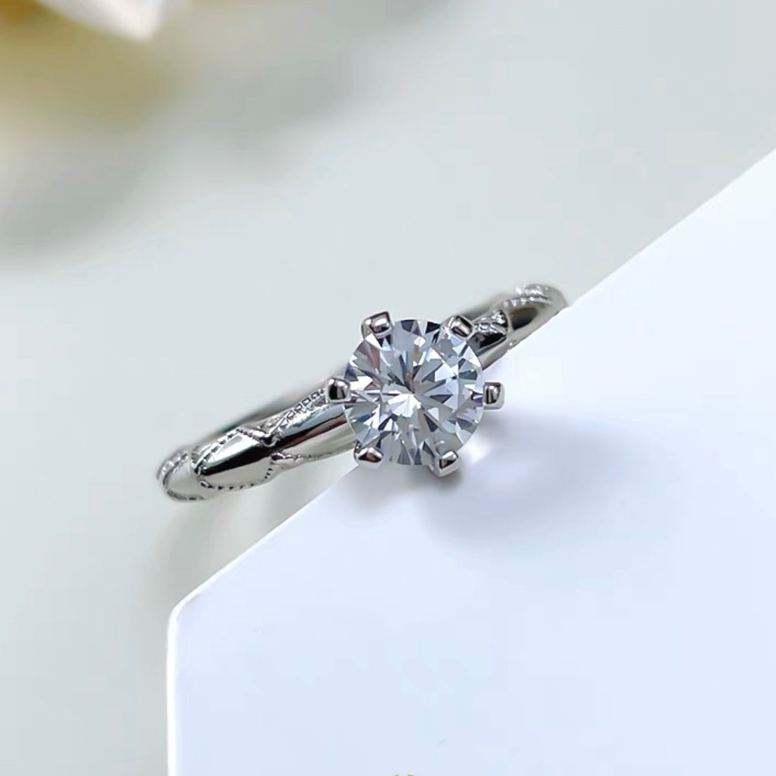 Round Brilliant Diamond Fancy Solitaire Ring 0.8ct