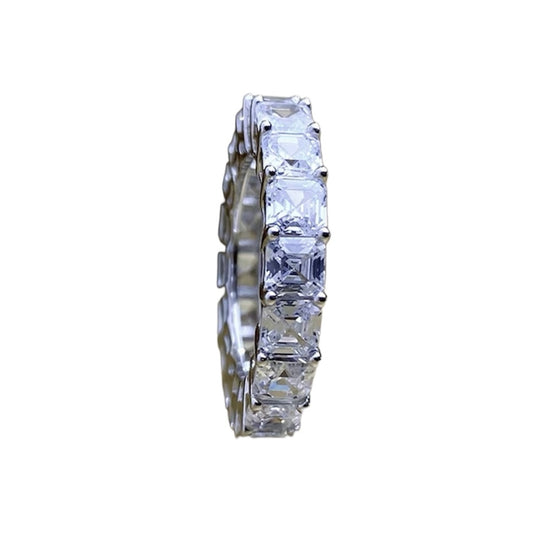 Asscher Cut Diamond Eternity Ring 4mm