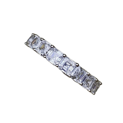 Asscher Cut Diamond Eternity Ring 4mm