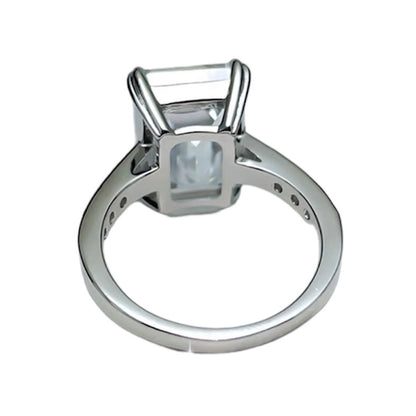 Emerald Cut Luxury Diamond Fancy Solitaire Ring 10ct