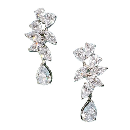 Pear Marquise Cuts Luxury Diamond Drop Dangle Cluster Earrings