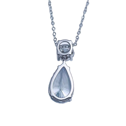 Pear Round Brilliant Cuts Luxury Diamond Drop Pendant 12ct