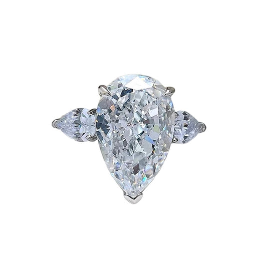 Pear Luxury Diamond Three Stones Ring 14ct