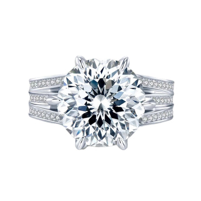 Round Sunflower Cut Luxury Diamond Fancy Solitaire Ring 14ct