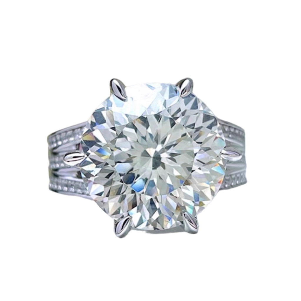 Round Sunflower Cut Luxury Diamond Fancy Solitaire Ring 14ct