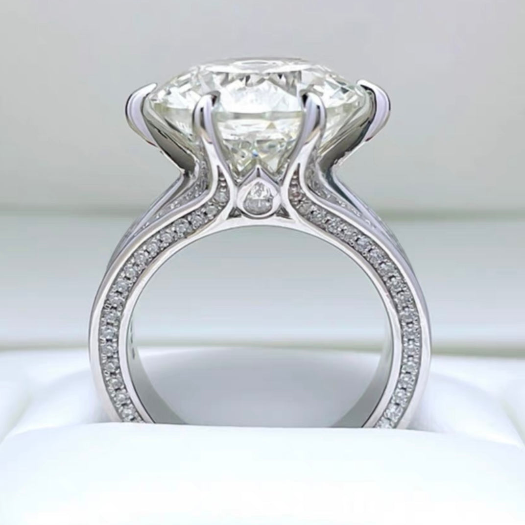 Round Sunflower Cut Luxury Diamond Fancy Solitaire Ring 14ct