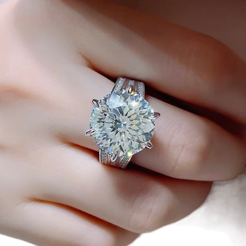 Round Sunflower Cut Luxury Diamond Fancy Solitaire Ring 14ct