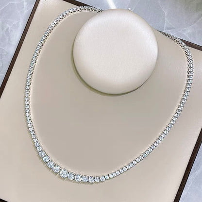 Round Brilliant Luxury Diamond Graduated Tennis Necklace 1.5ct