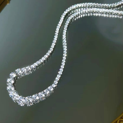 Round Brilliant Luxury Diamond Graduated Tennis Necklace 1.5ct