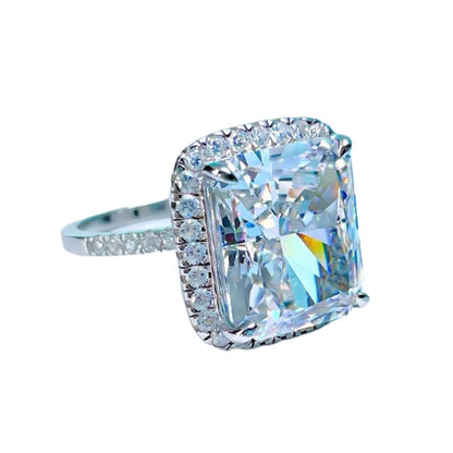 Radiant Luxury Diamond Halo Fancy Solitaire Ring 12ct