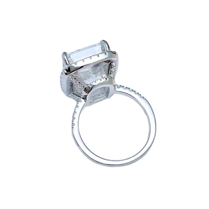 Radiant Luxury Diamond Halo Fancy Solitaire Ring 12ct