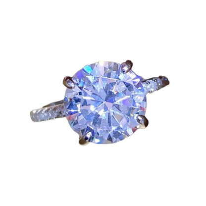 Round Brilliant Luxury Diamond Fancy Solitaire Ring 4ct